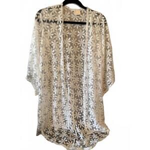 Sirenlily Maternity Sheer Floral Kimono Cover-Up Size Small